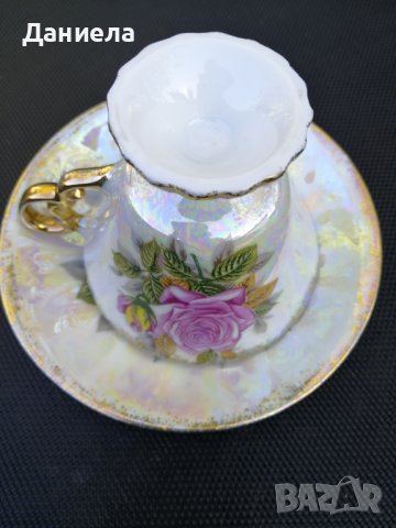 Чашка и чинийка седеф, снимка 3 - Чаши - 42790167