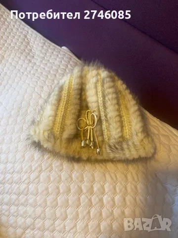Дамска шапка естествен косъм, снимка 2 - Шапки - 48001949