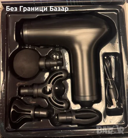 Нов Мини масажен пистолет с 4 глави, безшумен и мощен масаж възстановяване, снимка 4 - Масажори - 49657504