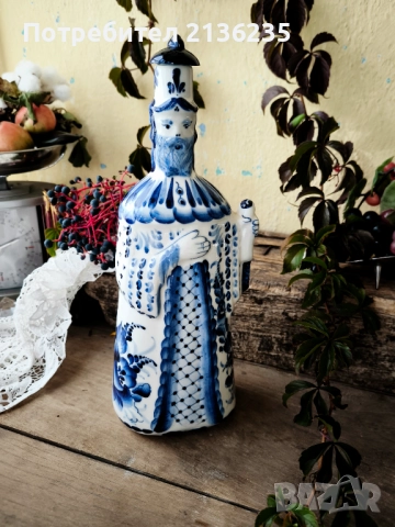 Бутилка Гжель , снимка 3 - Антикварни и старинни предмети - 51956287