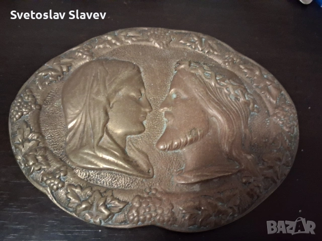 Стара набожна отливка., снимка 3 - Други ценни предмети - 54021537