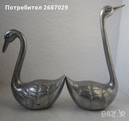  2 бр метални лебеди Фигура  малка пластика, снимка 9 - Статуетки - 29444659