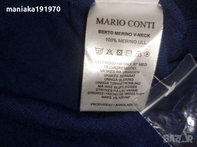 Mario Conti Berto merino V neck (XL) мъжки пуловер 100% Merino Wool , снимка 7 - Пуловери - 42544556