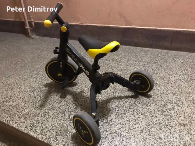 Детско колело 3 в 1 Milly Mally - Optimus, жълто, снимка 4 - Велосипеди - 54053614