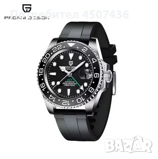 PAGANI DESIGN EXPLORER GMT автоматичен часовник с механизъм SEIKO NH35, стъкло сапфир, водоустойчив, снимка 2 - Мъжки - 51195881