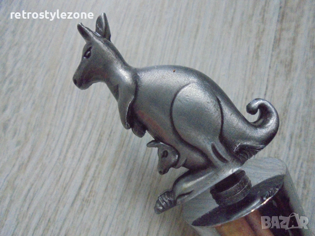 № 8484 Метална тапа за бутилка с фигура кенгуро – декоративна  , снимка 3 - Други ценни предмети - 47646485