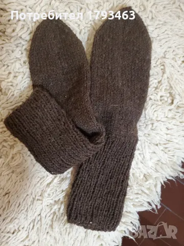 Ръчно плетени мъжки чорапи от вълна, размер 43, снимка 1