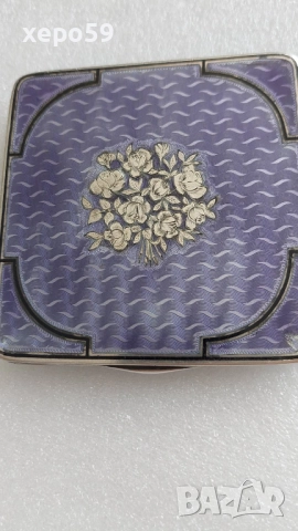 Стара сребърна табакера,с гилеше емайл сребро 925 , снимка 2 - Други ценни предмети - 52273904