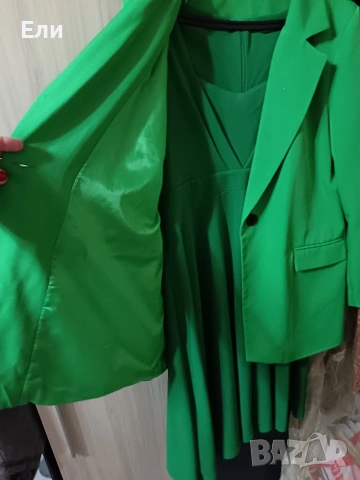 Рокля и сако в зелено, снимка 2 - Сака - 53056734