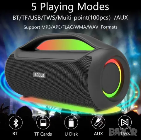 120W SODLK T300 Subwoofer Bluetooth Speakers Wireless TWS Interconection NFC HIFI 6D Stereo Surround, снимка 3 - Тонколони - 48251559