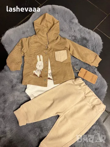 Комплект зайче в бежово, снимка 4 - Комплекти за бебе - 49214821