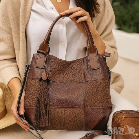 Ежедневна дамска чанта тип торба, през рамо, снимка 5 - Чанти - 51865237