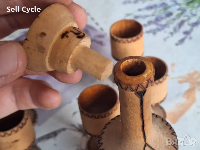 ✅ДЪРВЕН КОМПЛЕКТ ЗА НАПИТИ❗, снимка 4 - Антикварни и старинни предмети - 49218812