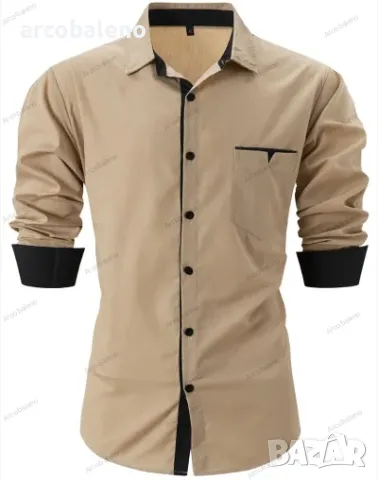 Ежедневна мъжка риза с дълъг ръкав, 6цвята , снимка 5 - Ризи - 49440688