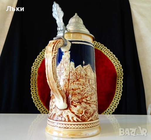 Халба с калаен капак Löwenbräu München., снимка 5 - Антикварни и старинни предмети - 52887300