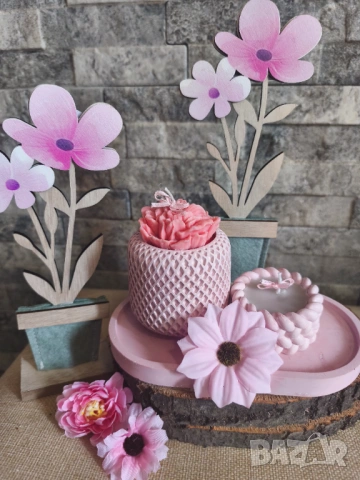 Ръчно изработени керамични сувенири със свещи 