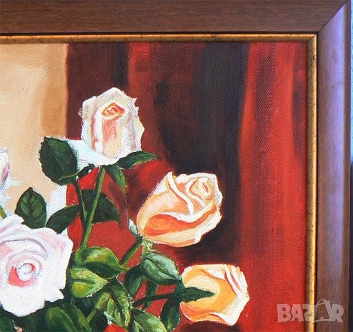 Маслена картина с цветя., снимка 3 - Картини - 30158441