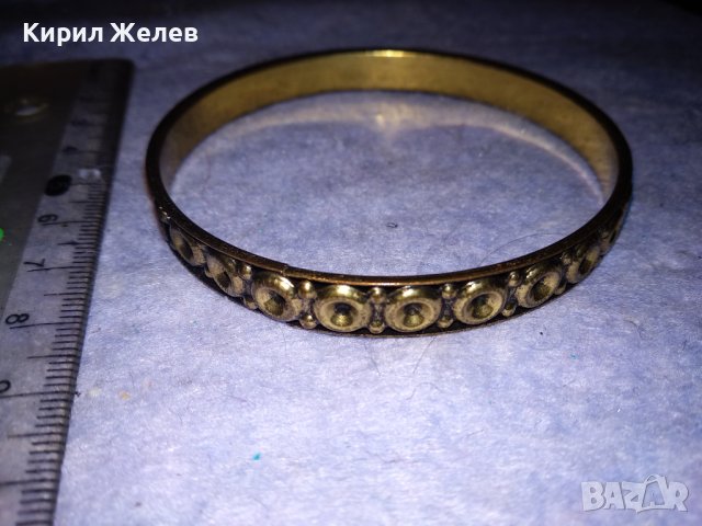 ПОЗЛАТЕНА ОРНАМЕНТИРАНА ВИНТИДЖ АР НУВО СТИЛ СТОМАНЕНА ГРИВНА 37508, снимка 5 - Гривни - 40836410