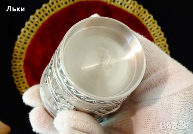 Чаша от калай за вино Lindenwirtin,любовна тема. , снимка 6 - Антикварни и старинни предмети - 37417841