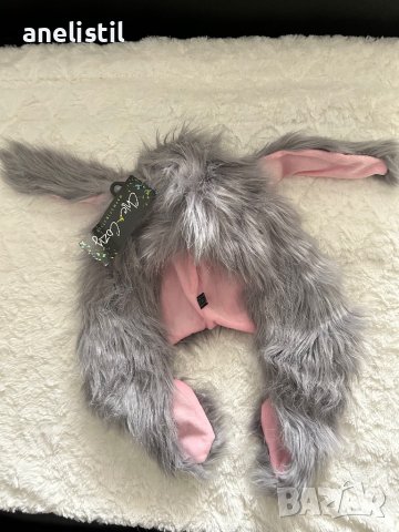 Шапка зайче с етикет