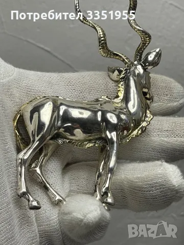 Статуетка на Елен от масивно сребро, снимка 14 - Статуетки - 49878252