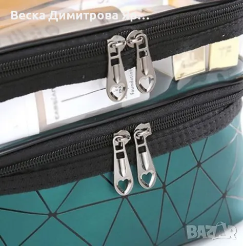 Козметичен органайзер на две нива за пътуване с дръжка HZH17, снимка 7 - Други - 48240734