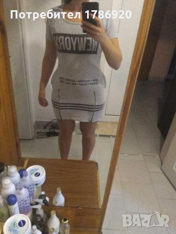 Спортна сива рокля Solin Collections, снимка 5 - Рокли - 26971614