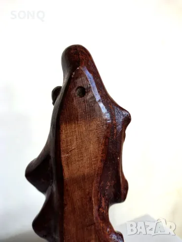 Прекрасна Стара Дървена Статуетка-Майка Със Деца, снимка 7 - Статуетки - 49601055