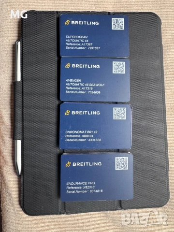 Оригинални гаранционни карти часовници Breitling