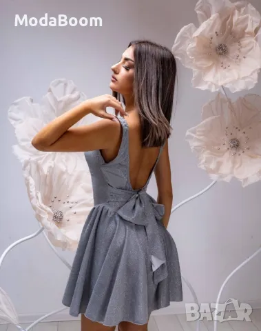 Сива дамска рокля 🎀, снимка 3 - Рокли - 48008311
