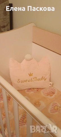 Детска кошара с люлеещ механизъм+матрак, снимка 3 - Бебешки легла и матраци - 52677513