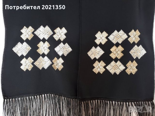 Ръчно бродиран копринен шал / scarf with bulgarian embroidery, снимка 2 - Шалове - 31345917