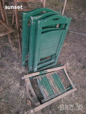 сгъваеми дървени градински столове- различни модели, за тераса и градина, снимка 6 - Градински мебели, декорация  - 51136575