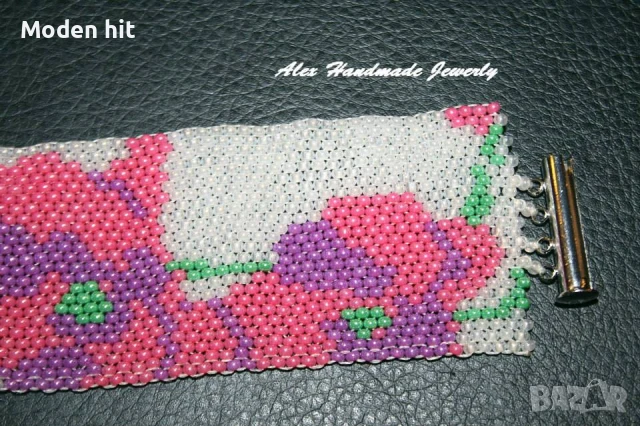 Ръчна изработка. Гривна орхидеи., снимка 5 - Гривни - 50871538