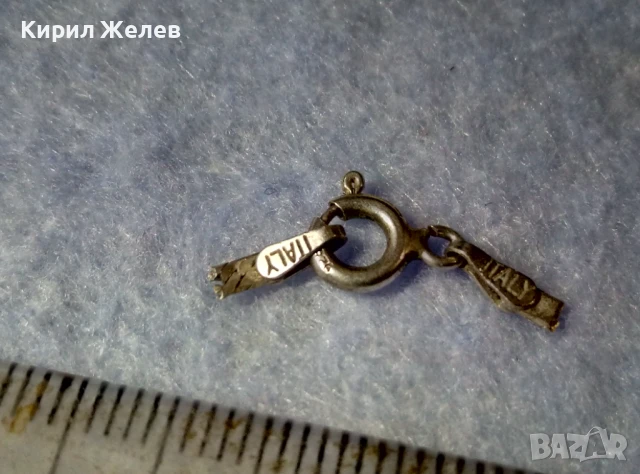 СТАРА СРЕБЪРНА КАРАБИНКА ЗАКОПЧАЛКА За КОЛИЕ ЛАНЕЦ ВЕРИЖКА ГРИВНА СРЕБРО 925 ITALY 20110, снимка 5 - Други - 50510843