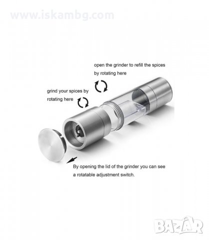 СОЛ И ПИПЕР КОМБИНИРА УДОБСТВОТО НА 1 МЕЛНИЦА ЗА 2 ПОДПРАВКИ - код 1942, снимка 8 - Аксесоари за кухня - 33968908