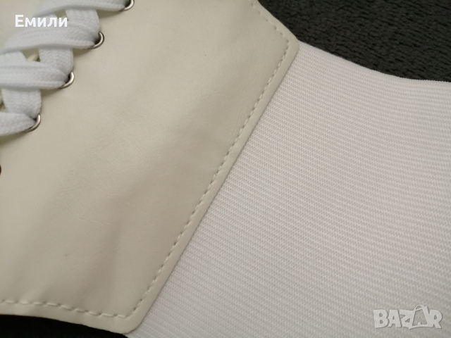  Корсет колан от еко кожа в бял цвят , снимка 8 - Колани - 36465030