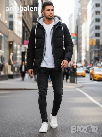 Мъжко зимно ватирано яке с качулка, 4цвята , снимка 13 - Якета - 52478204