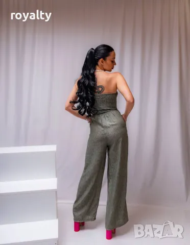 Стилен зелен дамски гащеризон , снимка 2 - Гащеризони - 50049141