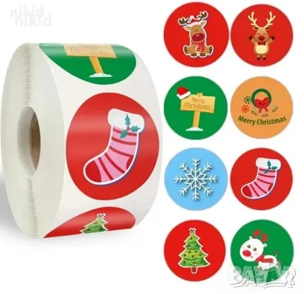 100 бр Merry Christmas Картинки Коледни малки самозалепващи лепенки стикери за ръчна изработка , снимка 4 - Други - 30434617