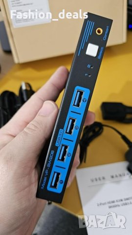 Нов превключвател за 2 компютъра Споделят 1 монитор и 4 USB 3.0 Аксесоар лаптоп част Хъб, снимка 8 - Друга електроника - 42479294