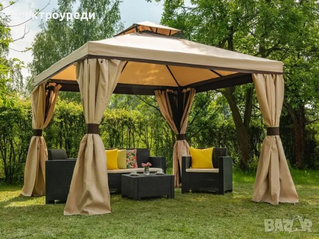 Луксозна Градинска Шатра с мрежа против насекоми 3.36x3.36 м., снимка 2 - Градински мебели, декорация  - 49544638