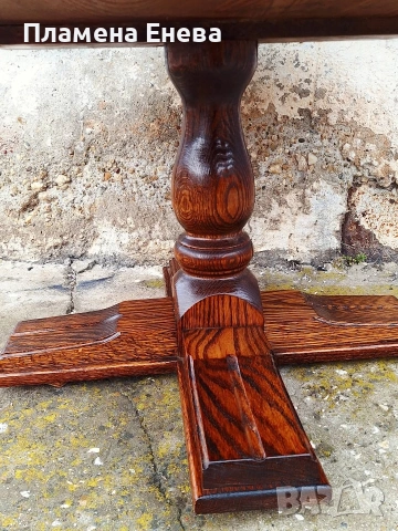 Кръгла холна масичка от масив, снимка 5 - Маси - 54135334