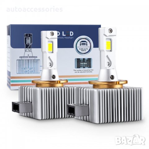 Крушки за фарове D1S D1R Led Диодни,12 000 LM Plug Play директен монтаж Hid -Led Canbus без грешки 2, снимка 2 - Аксесоари и консумативи - 39995948