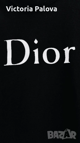 Черна блуза Dior стил, плътен памук, отлична изработка, унисекс, снимка 4 - Блузи с дълъг ръкав и пуловери - 53929208