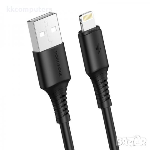 Borofone USB - Lightning (iPhone), Кабел 2.4A 1m BX47 / Черен / Баркод : 2402286, снимка 6 - USB кабели - 40397733