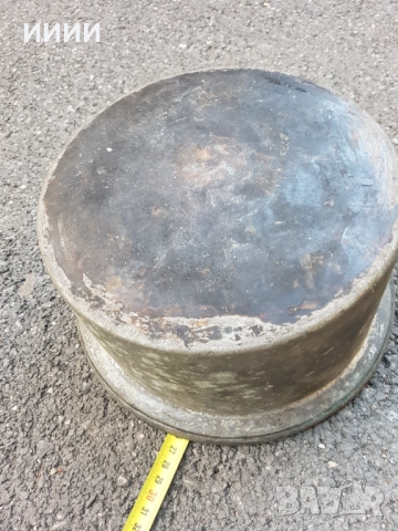 Бакърена тенджера с капак , снимка 3 - Антикварни и старинни предмети - 52225177
