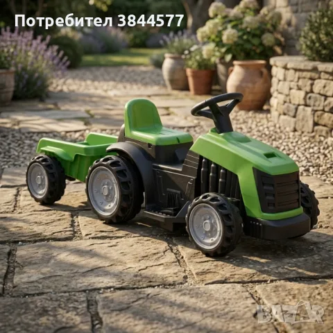 Детски акумулаторен трактор с ремарке 6V 