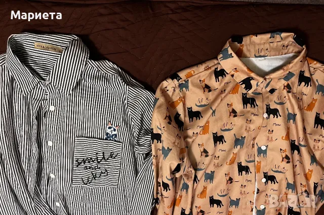 За любителите на котки Две дамски ризи с котки , снимка 3 - Ризи - 50297592