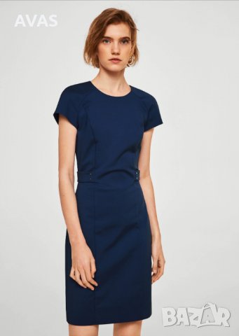 Нова рокля MANGO класическа тъмно синя с етикет S